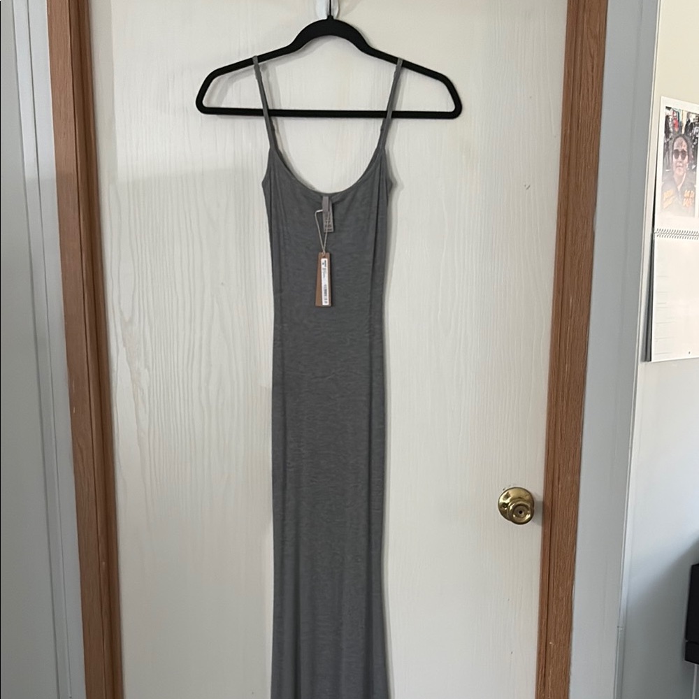 Gray Sleeveless Maxi Dress